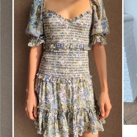 Net hemant and nandita cobalt and gold mala dress - Picture 2 of 3